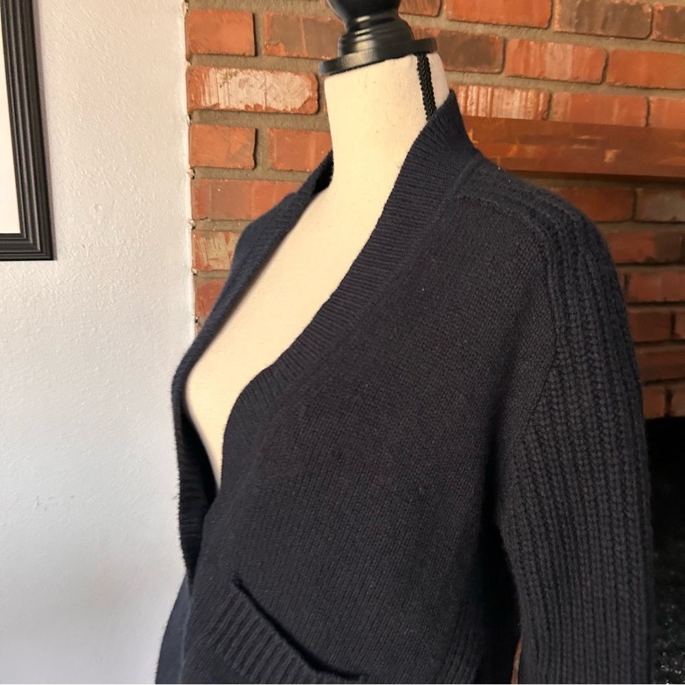 Bogner Caroline Wool & Cashmere Cardigan in Navy Blue Sz 5 - Picture 5 of 9
